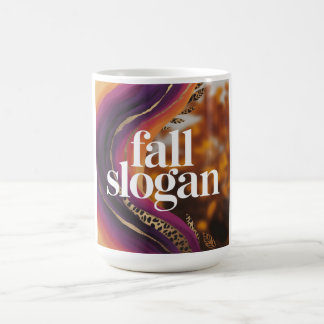 Caneca De Café Slogan de Outono Tipografia de Leopardo Roxo Laran