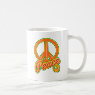Caneca De Café Slogan de Paz Laranja Selvagem Groovy Sessenta