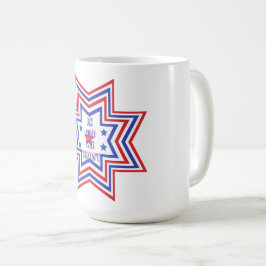 Caneca De Café Slogan Vermelho, Azul, White Star American