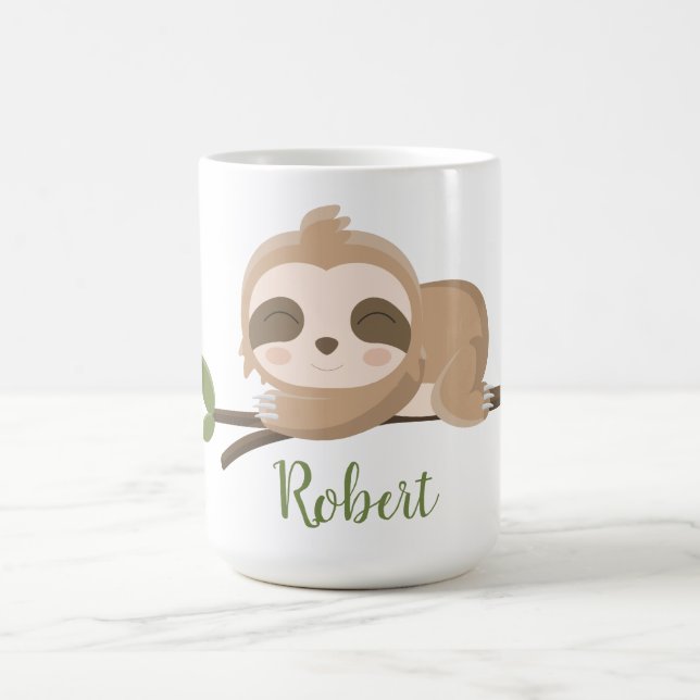 Caneca De Café Sloth Cole Sleth Nome personalizado (Centro)