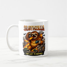 Caneca De Café Slothzilla Too Lazy to Destroy,Funny Kaiju Monster