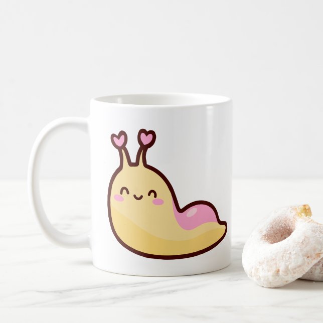 Caneca De Café Slug Feliz (Com Donut)