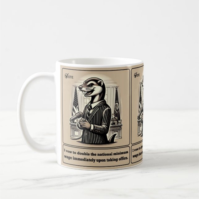 Caneca De Café Sly Deals: O político do Crafty Weasel (Esquerda)