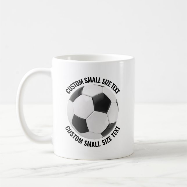 Caneca De Café Small Personalized Text Soccer Ball 11 oz. Custom (Esquerda)
