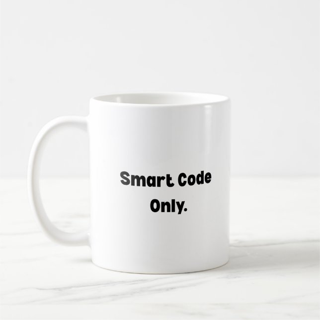 Caneca De Café Smart Code Only Mug – Minimalist AI Engineer Gift  (Esquerda)