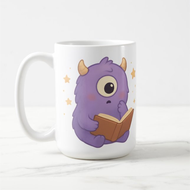 Caneca De Café Smart Reading Monster Kids Mug — Purple Study (Esquerda)