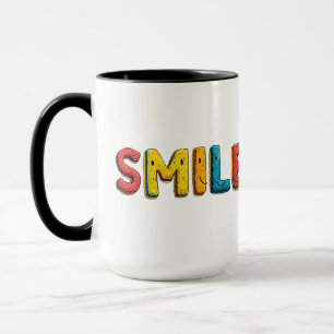 Caneca de Café "SMILE" Bicolor Colorida