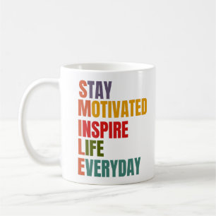Caneca De Café SMILE Fique Motivado, Inspire A Vida Todos Os Dias