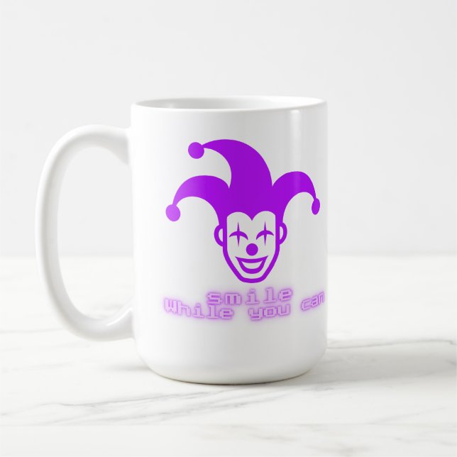 Caneca De Café Smile while You Can _ Neon Joker Streetwear Design (Esquerda)