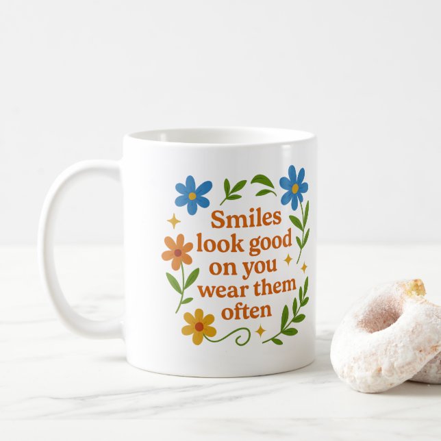 Caneca De Café Smiles look good on you - Mug (Com Donut)