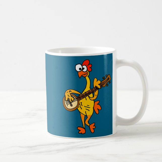 Caneca De Café Smileteestank Funny Rubber Chicken Playing Banjo C (Direita)