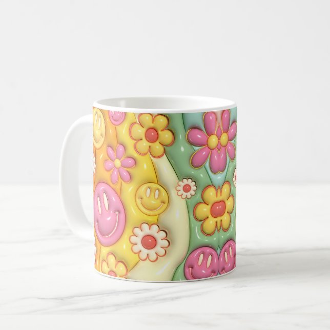 Caneca De Café Smiley Retro (Frente Esquerda)