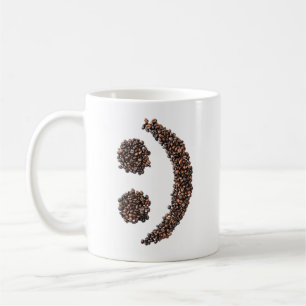 Caneca De Café Smiling Coffee Bean Emoji Face Texter