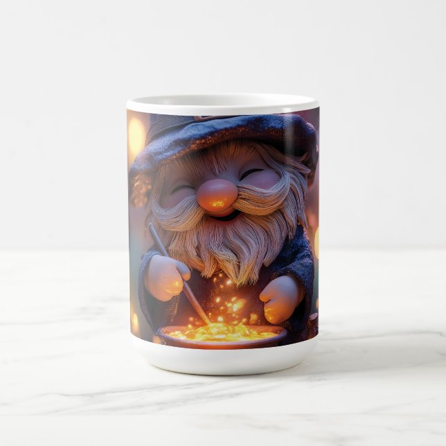 Caneca De Café Smiling Gnome Stirring Magic Pote (Centro)