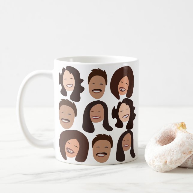 Caneca De Café Smiling People Happy Face (Com Donut)