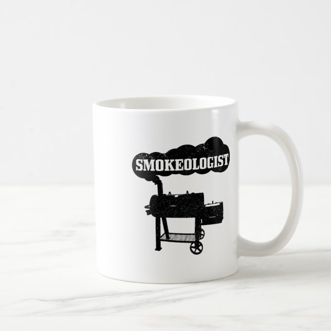 Caneca De Café Smokeologista Churrasco Griling Chef Fumante Engra (Direita)