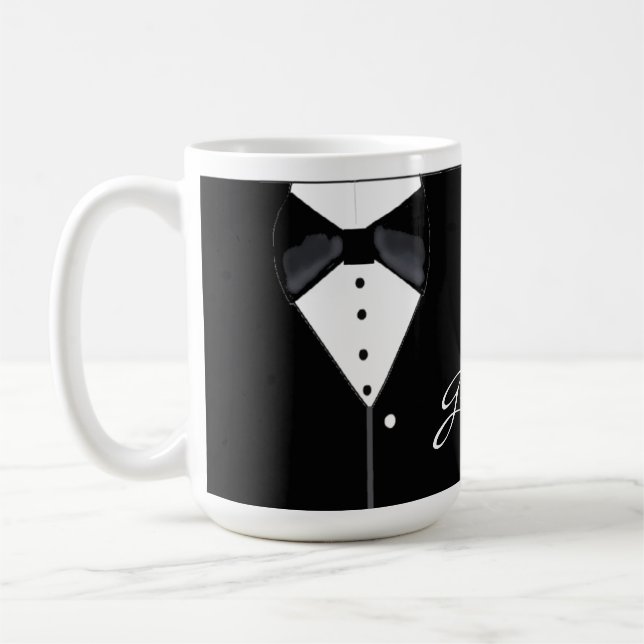 Caneca De Café Smoking Preto para Noivo (Esquerda)