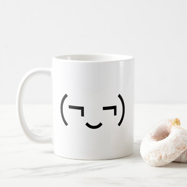 Caneca De Café Smug Emoticon (‿) (Com Donut)