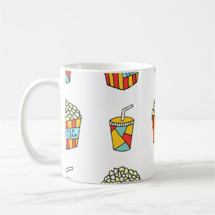 Caneca De Café Snacks de cinema: Padrão de porta de vinheta