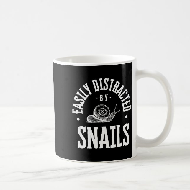 Caneca De Café Snail Lover Easily Distracted By Snails, Funny Sna (Direita)