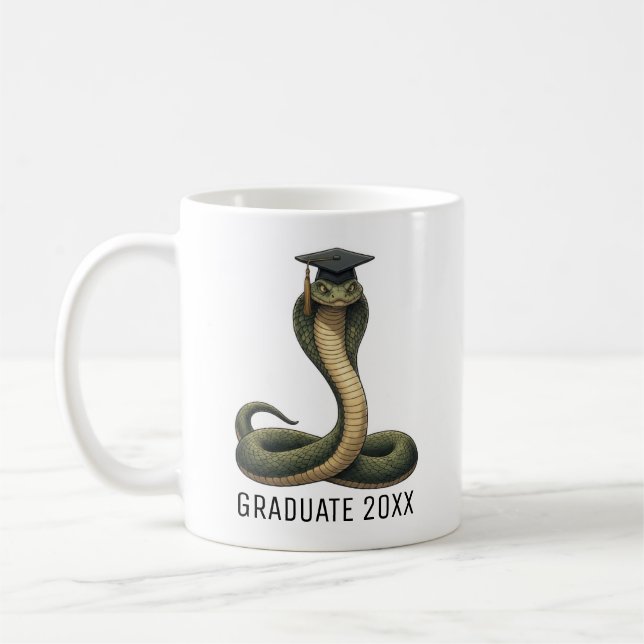 Caneca De Café Snake Graduation Personalized (Esquerda)
