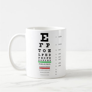 Caneca De Café Snellen Gráfico de Olhos Mug