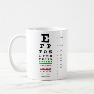 Caneca De Café Snellen Gráfico de Olhos Mug
