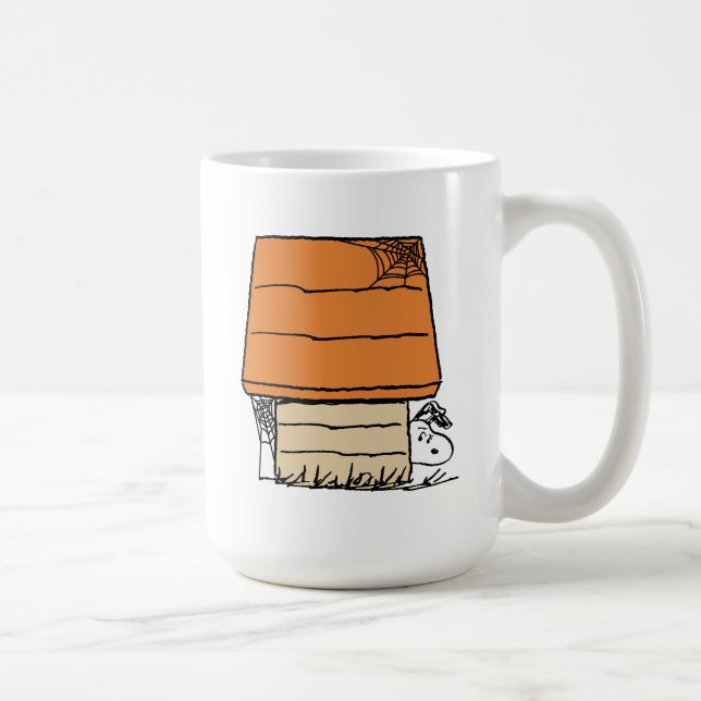 Caneca De Café Snoopy Halloween Spider Web Doghouse (Direita)