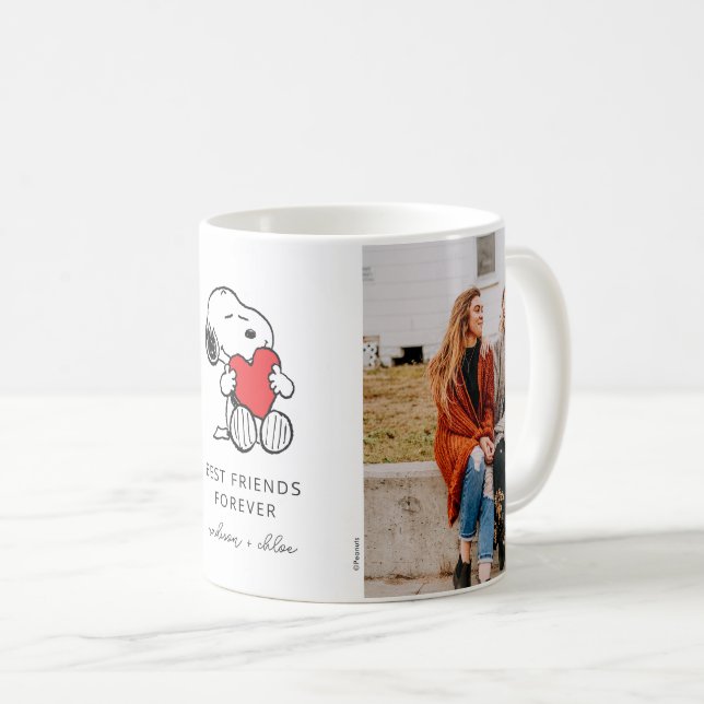 Caneca De Café Snoopy Heart | Melhores Amigos - Foto (Frente Esquerda)