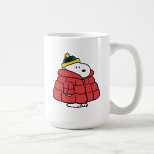 Caneca de Café Snoopy Inverno com Casaco Puffer