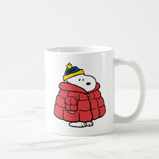 Caneca De Café Snoopy Winter in Puffer Coat Coffee Mug (Direita)