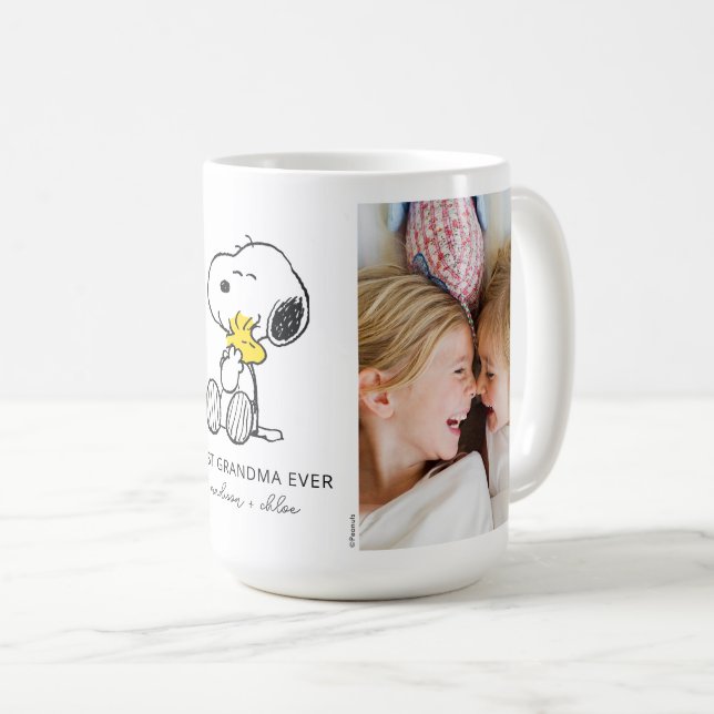 Caneca De Café Snoopy & Woodstock | Melhor Avó - Foto (Frente Esquerda)