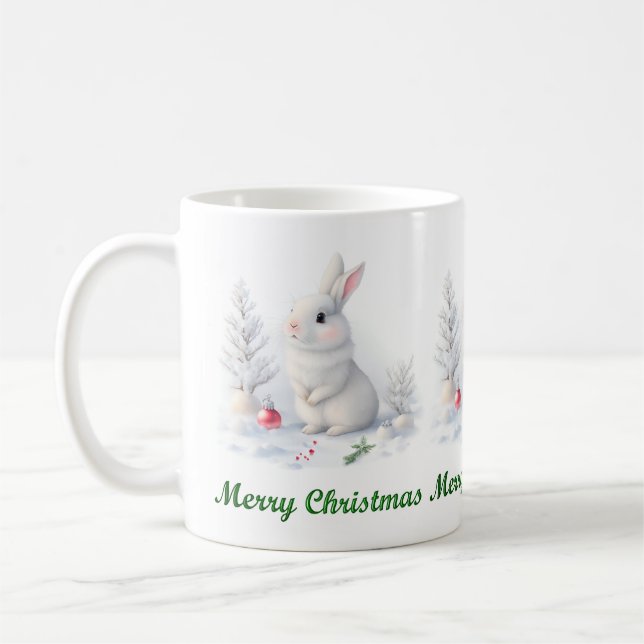 Caneca De Café Snow Bunny Merry Christmas Mug (Esquerda)