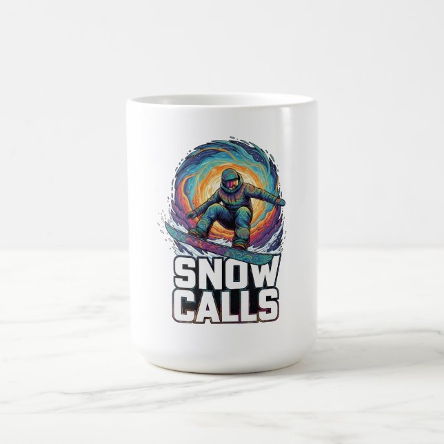 Caneca De Café Snow Calls Snowboarder (Centro)