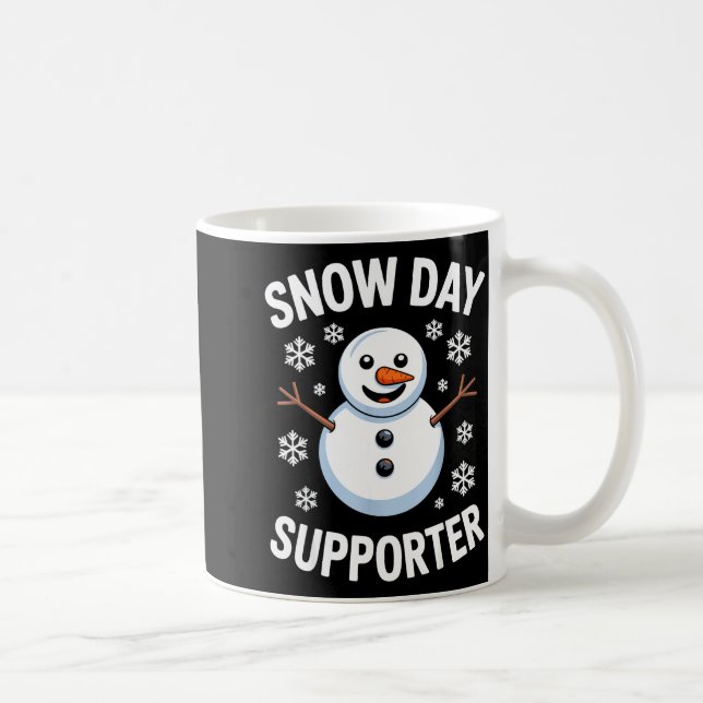 Caneca De Café Snow Day Suprter Snow Snowflake Snowman Winter Tea (Direita)