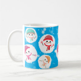Caneca De Café Snowball e Snowman Blue