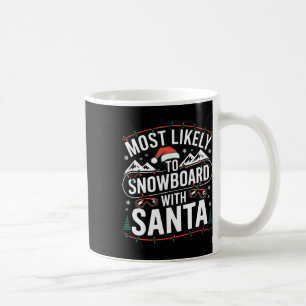 Caneca De Café Snowboard Com Papais noeis Engraçados Esportes De 