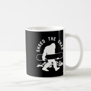 Caneca De Café Snowboard de Pé-Grande Destruindo Gnar Sasquatch S