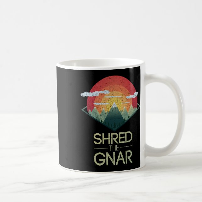 Caneca De Café Snowboard Destruiu O Gnar Ski Winter Mountain Gift (Direita)