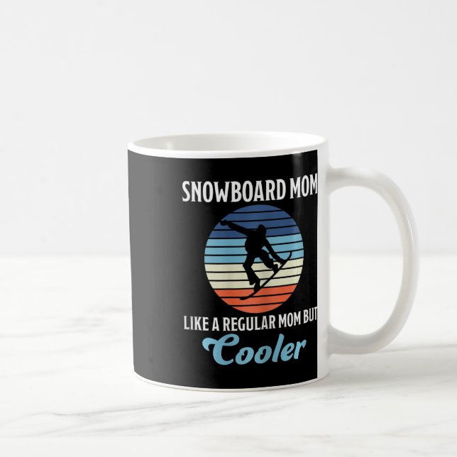Caneca De Café Snowboard Mãe Legal Mãe Snowboarder (Direita)