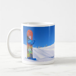 Caneca De Café Snowboard no Snowy Slope, Dia do Pássaro Bluebird