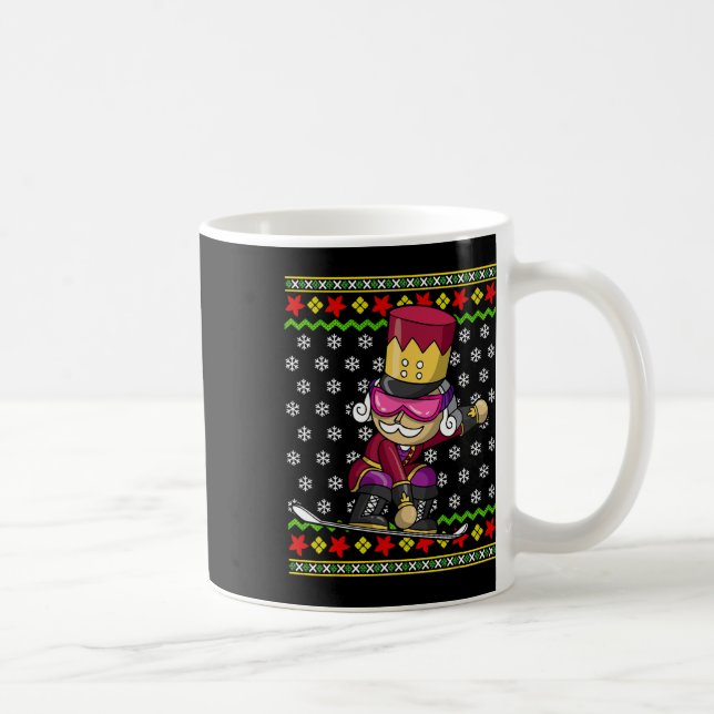 Caneca De Café Snowboard Nutcracker Snowboard Ugly Christmas S (Direita)
