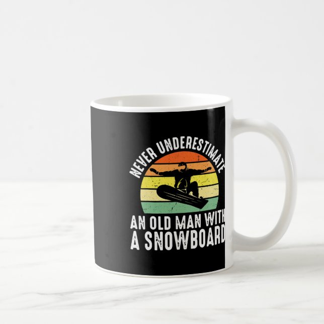Caneca De Café Snowboard Old Man Recansado Snowboarder Hob (Direita)