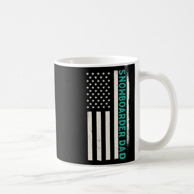 Caneca De Café Snowboard Patriótico Snowboard Winter Snowboarde (Direita)
