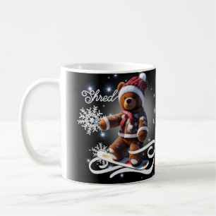 Caneca De Café Snowboard/Shred/Mug de Urso de Teddy