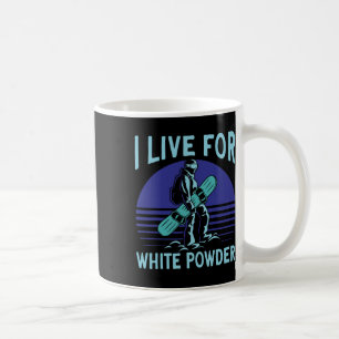 Caneca De Café Snowboard Snowboard Outfit Eu Vivo Para White Pow