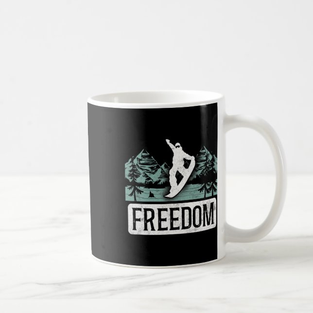 Caneca De Café Snowboard Snowboard Vintage Freedom (Direita)