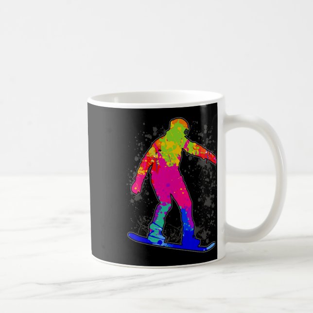 Caneca De Café Snowboard Snowboarder Snowboard Garotos 2 (Direita)