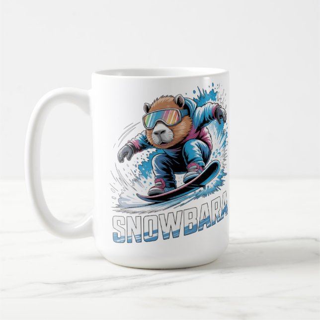 Caneca De Café Snowboard Snowboarding Snowboarder, snowboard neve (Esquerda)