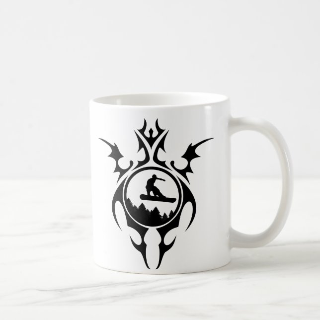 Caneca De Café snowboard tribal (Direita)